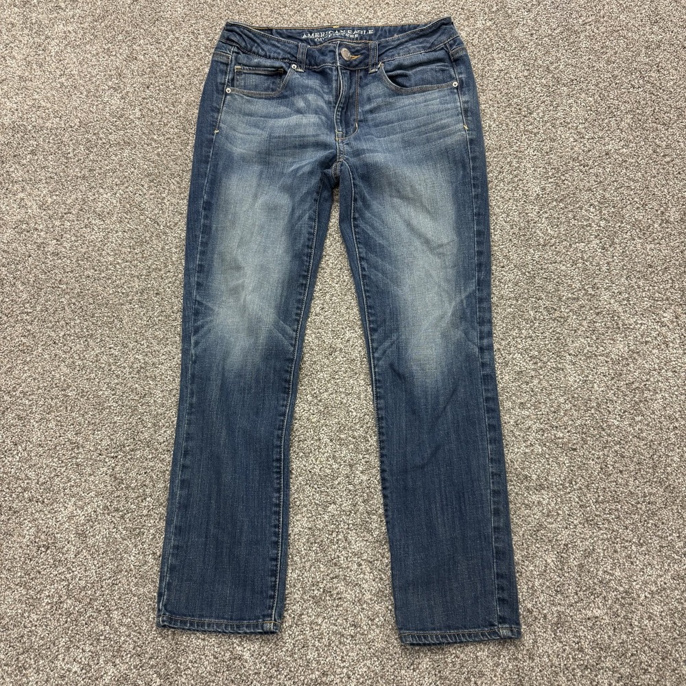 American Eagle Outfitters Skinny Jeans Womens 6 Med Wash Blue Stretch Denim